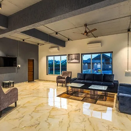 Saffronstays Sundowner: Lakeside Party Villa with Pool and Cricket Turf-2